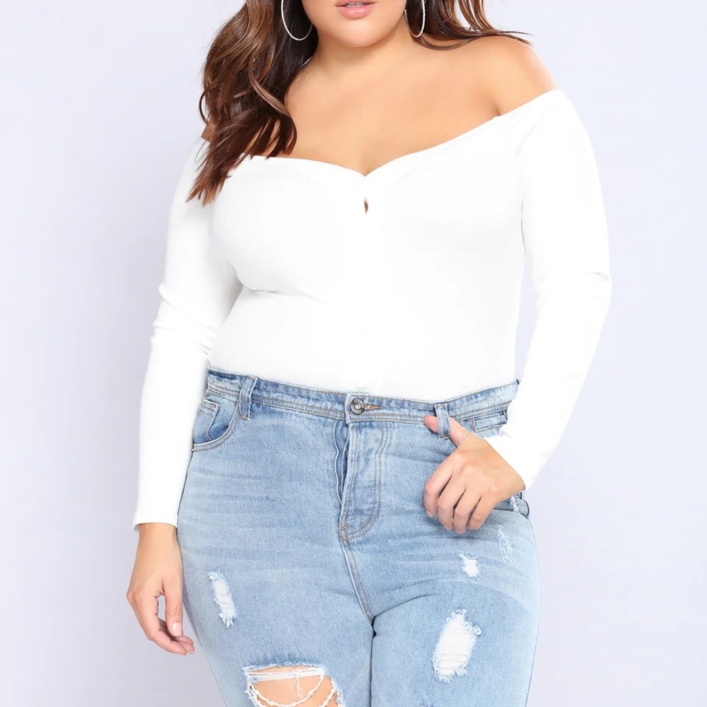 Fashion Nova Ivory Bodysuit 1X